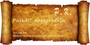 Palkó Krisztián névjegykártya